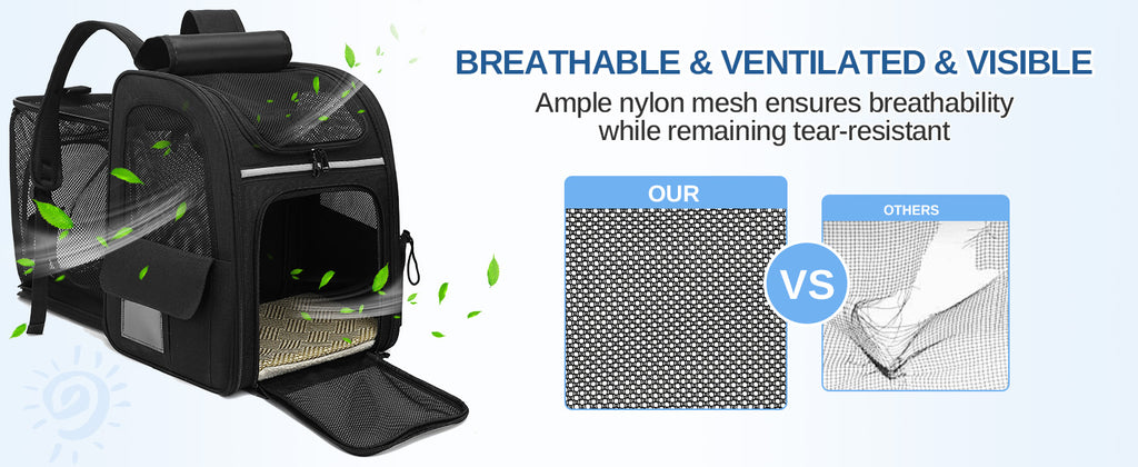 Dogat Pet Backpack Portable  & Breathable Cat/dogs Carrier with Mesh Window Foldable