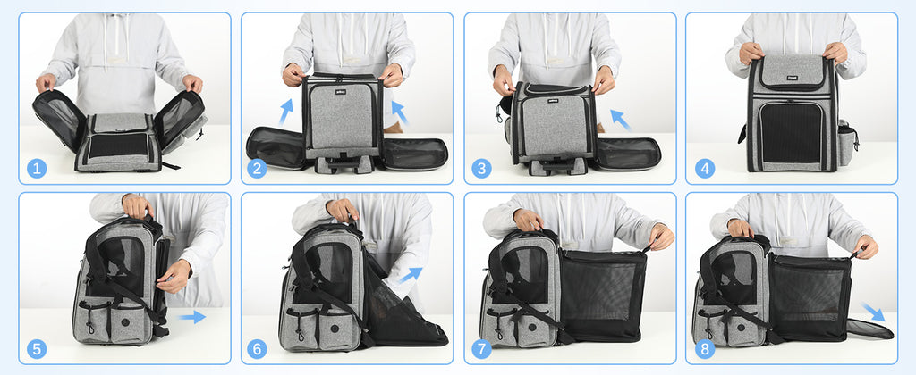 Dogat Pet Backpack Portable  & Breathable Cat/dogs Carrier with Mesh Window Foldable