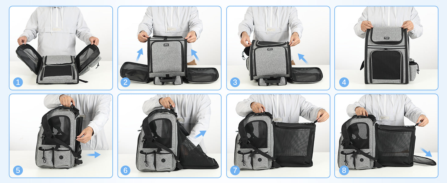Dogat Pet Backpack Portable  & Breathable Cat/dogs Carrier with Mesh Window Foldable