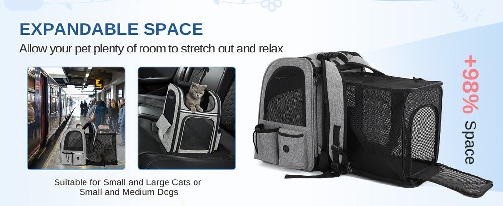 Dogat Pet Backpack Portable  & Breathable Cat/dogs Carrier with Mesh Window Foldable
