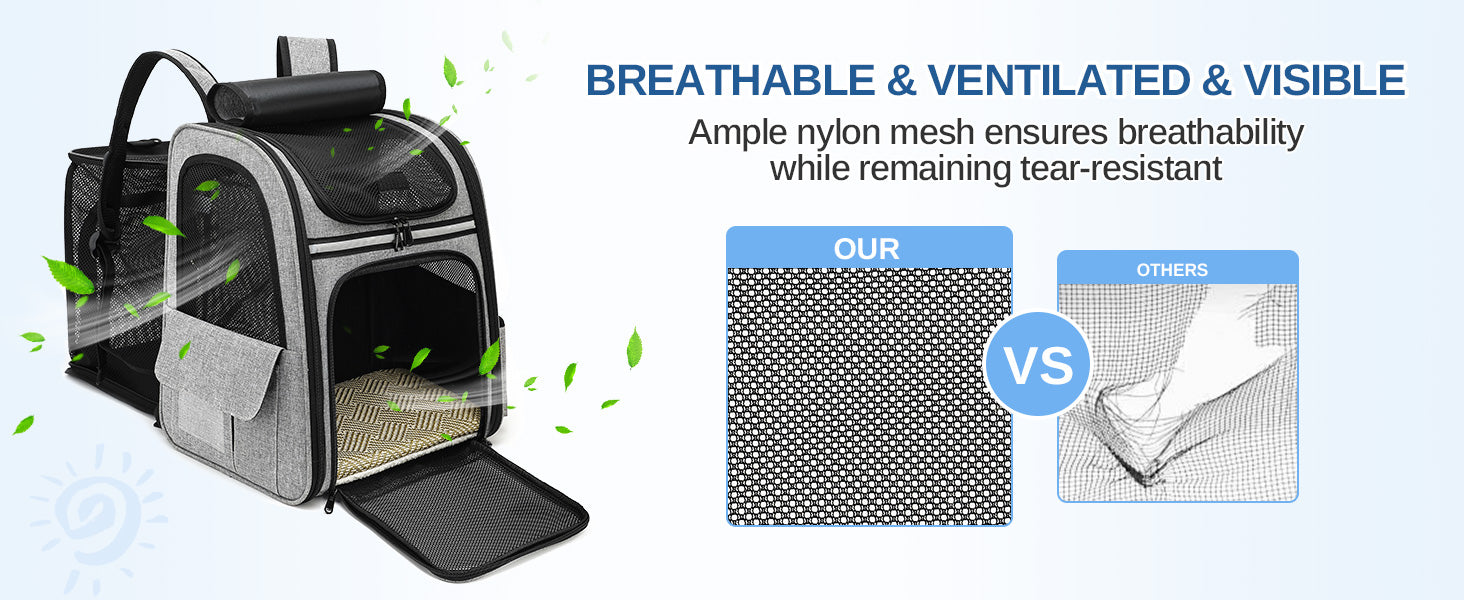 Dogat Pet Backpack Portable  & Breathable Cat/dogs Carrier with Mesh Window Foldable