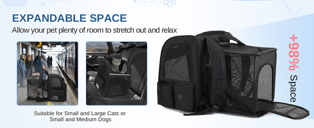 Dogat Pet Backpack Portable  & Breathable Cat/dogs Carrier with Mesh Window Foldable