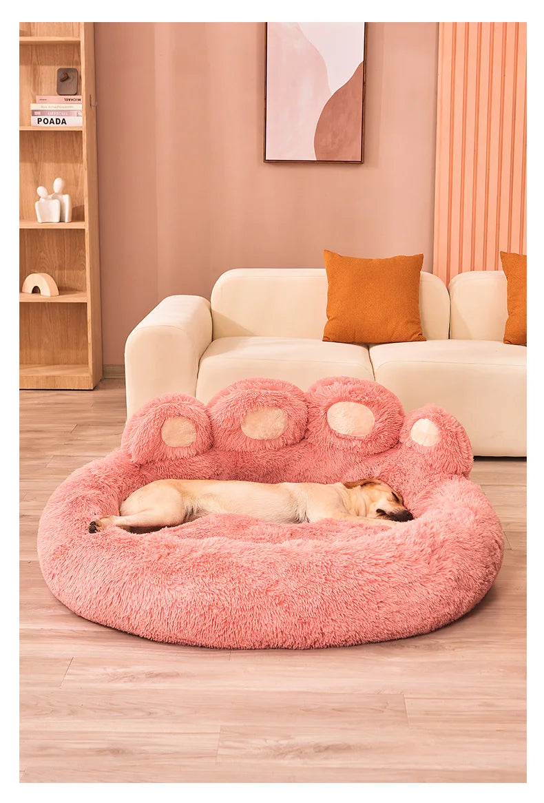 Fluffy Dog Bed Winter Warm Large Pet Products Small Sofa Baskets Pets Kennel Mat Puppy Cats Supplies Basket Blanket Accessories