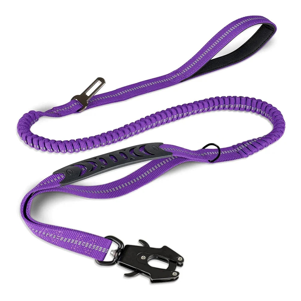 Reflective Shock Absorbing Pet Leashes with Car Seatbelt for Large Dogs