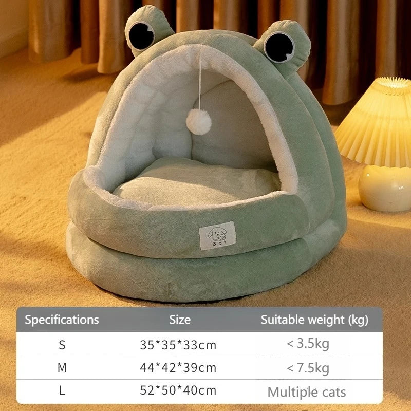 New Cute Mongolian Yurt Pet Nest Home Pet Supplies Semi Closed Panda Nest Fun Cat Playful Autumn and Winter Warm Dog Nest