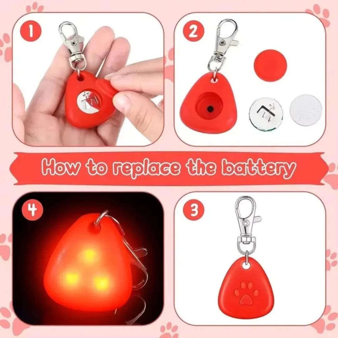 LED Pet Pendant Collar Waterproof Dog Collar Light for Outdoor Walking Safety Silicone LED Dog Collar