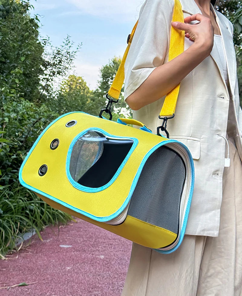 Portable Pet Carrier Bag for Small Dogs Cats Outdoor Foldable Cat Bag Breathable Cat Shoulder Bag Kitten Carrying Bag