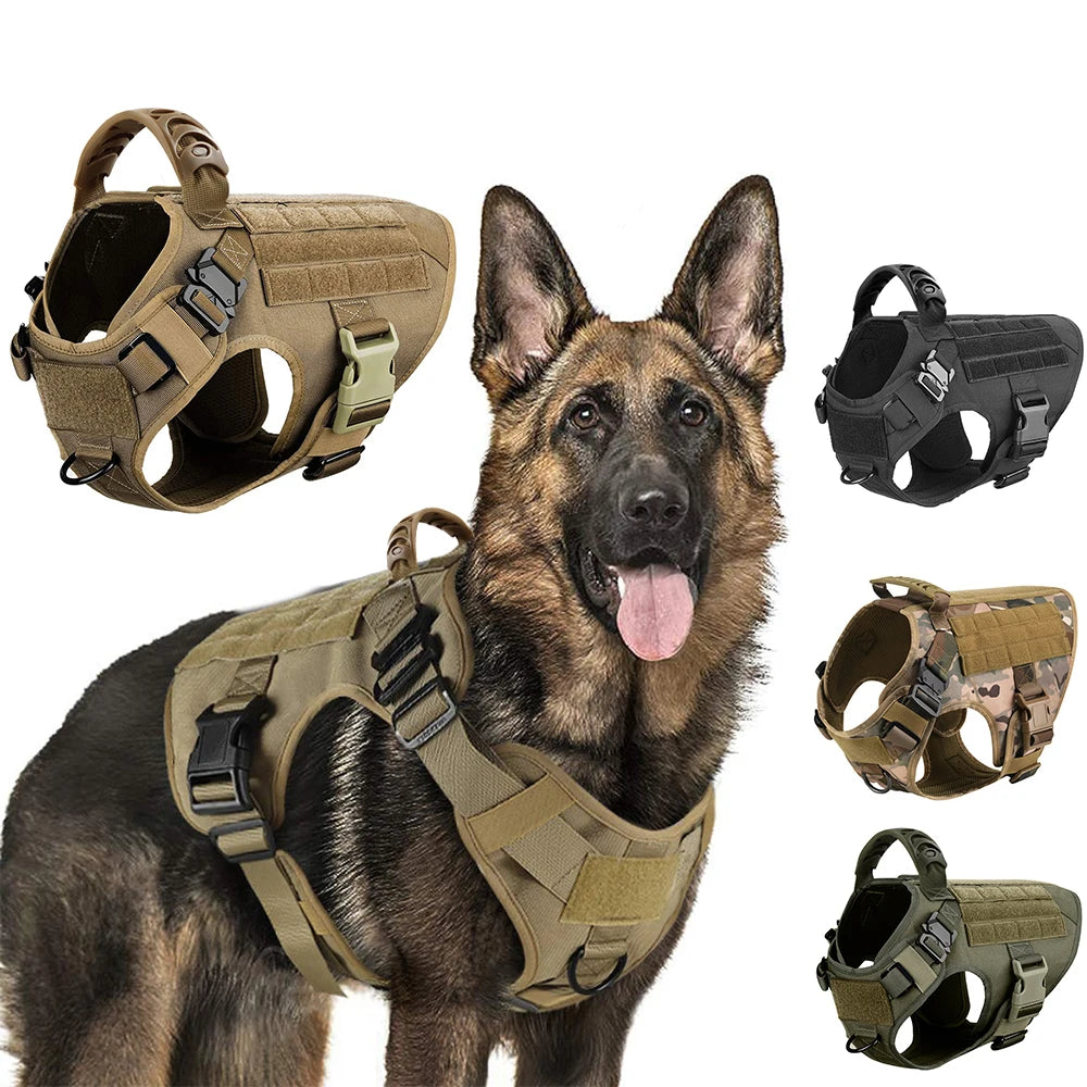 Military Large Dog Harness Training Pet Vest for French Bulldog