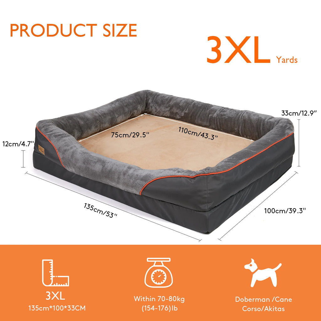 Super soft orthopedic pet bed made of foam, cotton, and a removable cover.