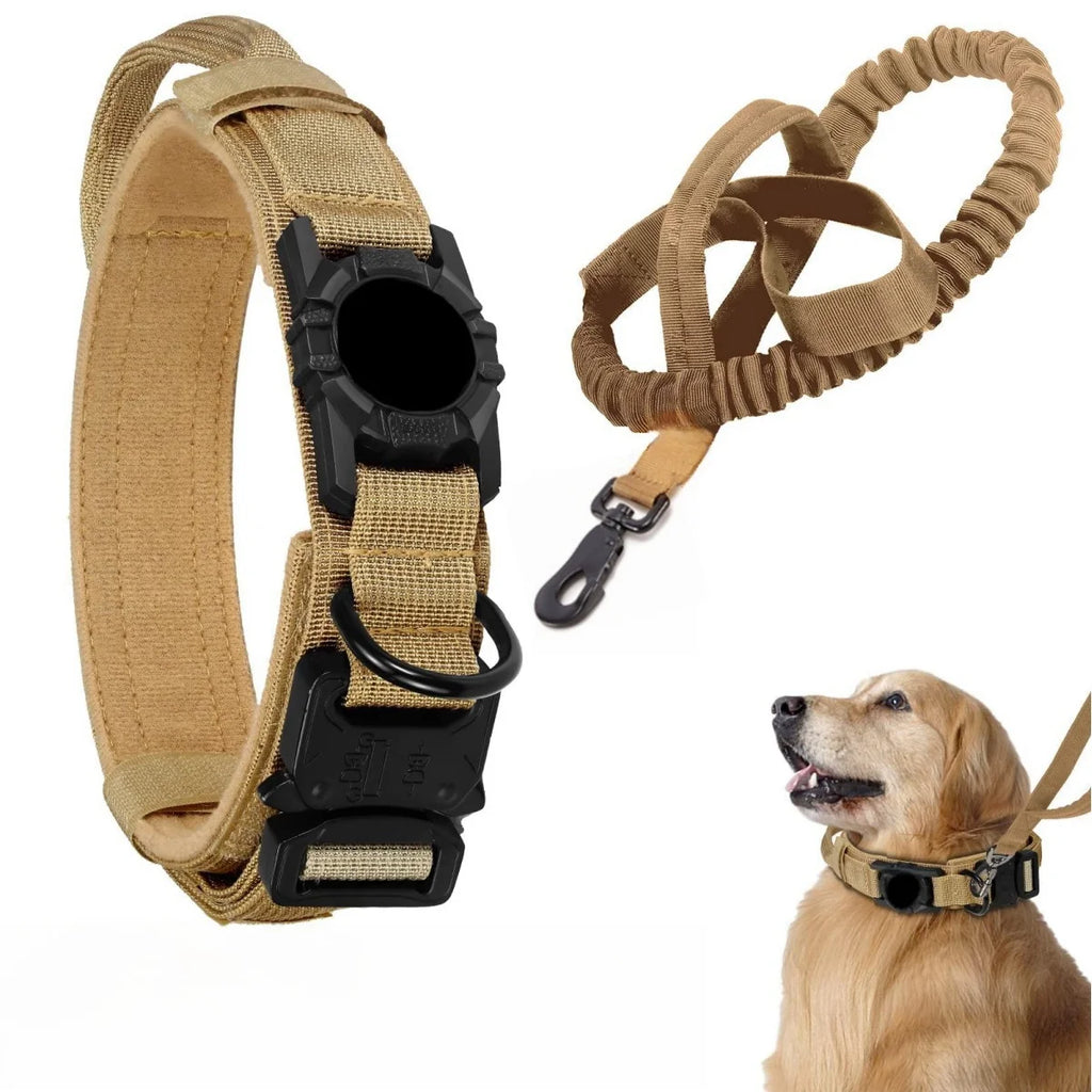Durable collar with AirTag attachment.