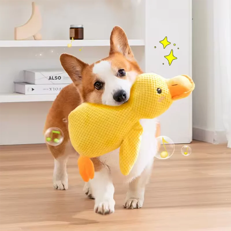 Patito Amarillo Abrazable: El Juguete de Peluche que Acaba con el Aburrimiento y Trae Paz a Tu Perrito