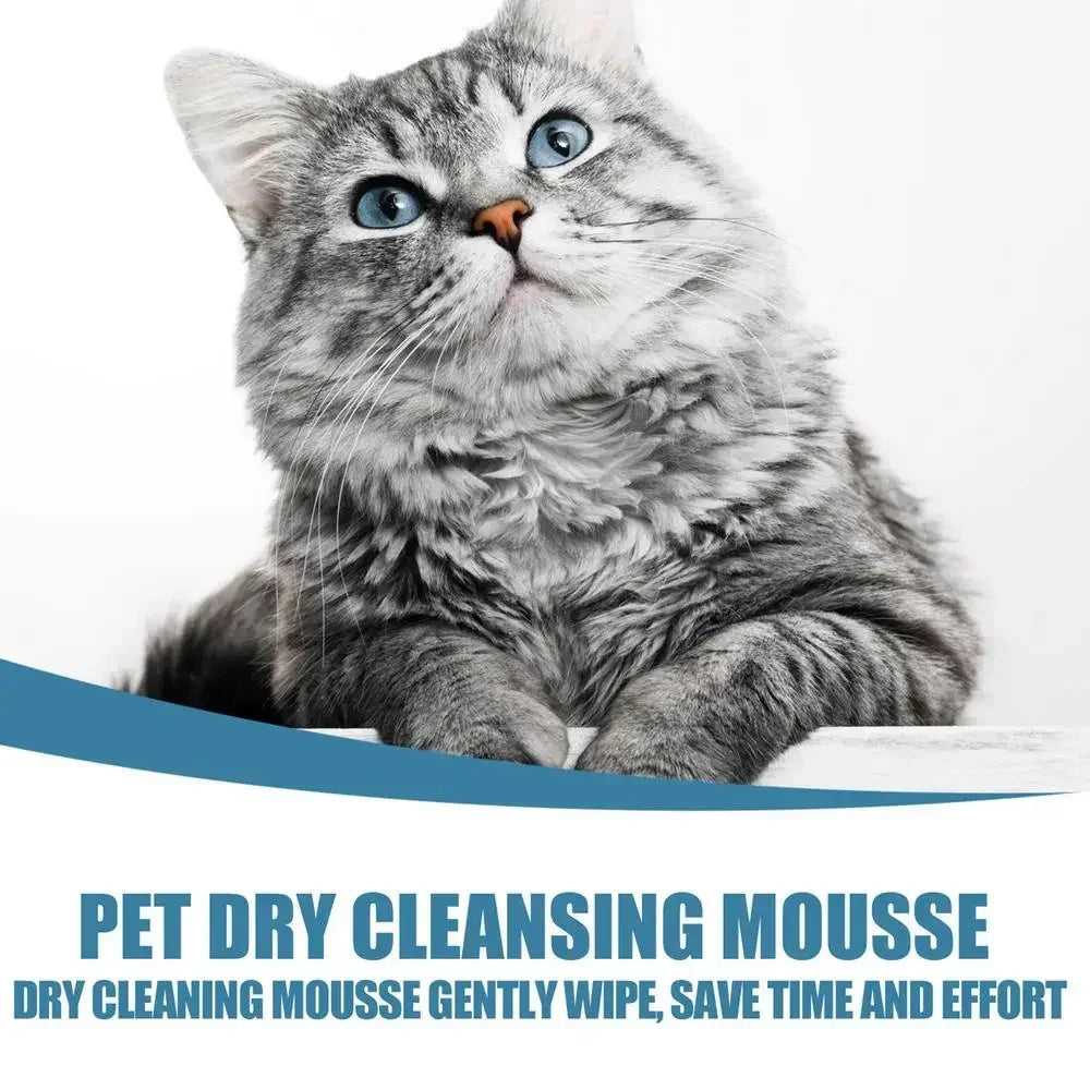 Waterless Cat Dog Shampoo No Rinse Dogs Cats Cleaning Mousse Pet Grooming Supplies for Safe Bathless Cleaning Odor Eliminator
