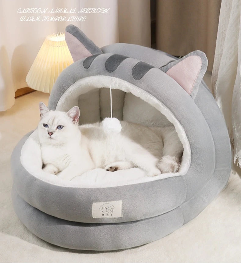 New Cute Mongolian Yurt Pet Nest Home Pet Supplies Semi Closed Panda Nest Fun Cat Playful Autumn and Winter Warm Dog Nest