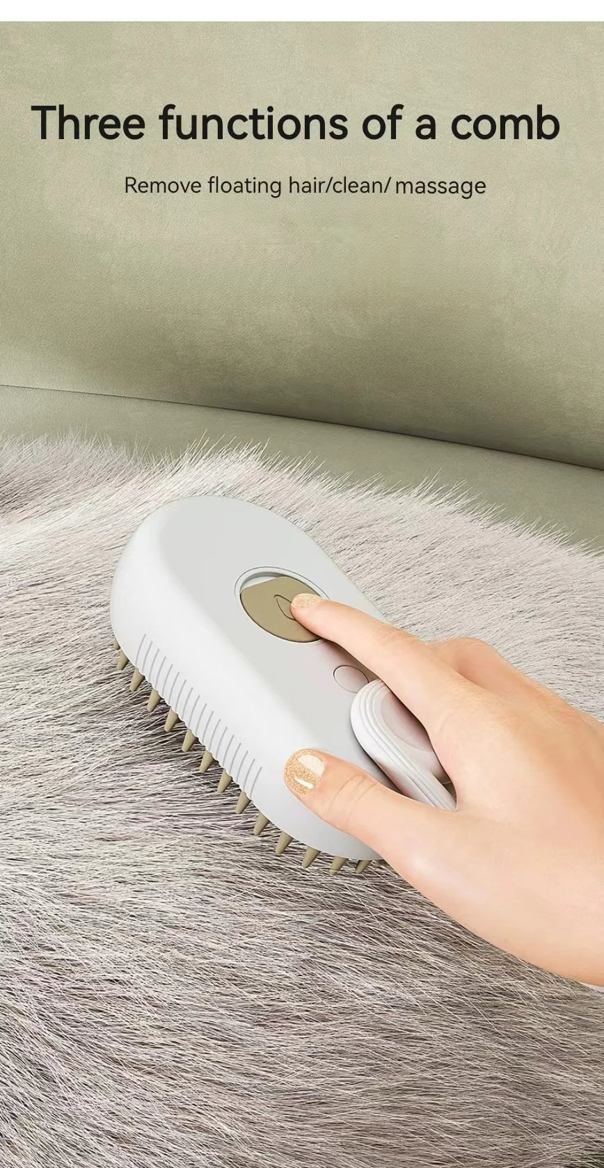 Elimina el Pelo y el Estrés: el Cepillo Eléctrico 3 en 1