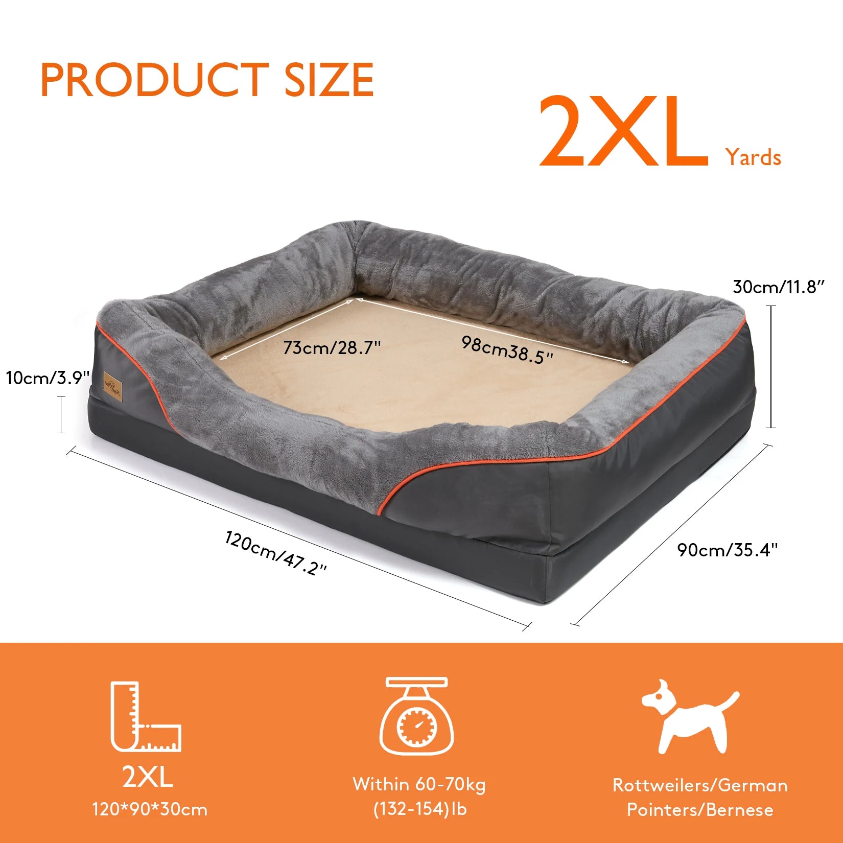 Super soft orthopedic pet bed made of foam, cotton, and a removable cover.