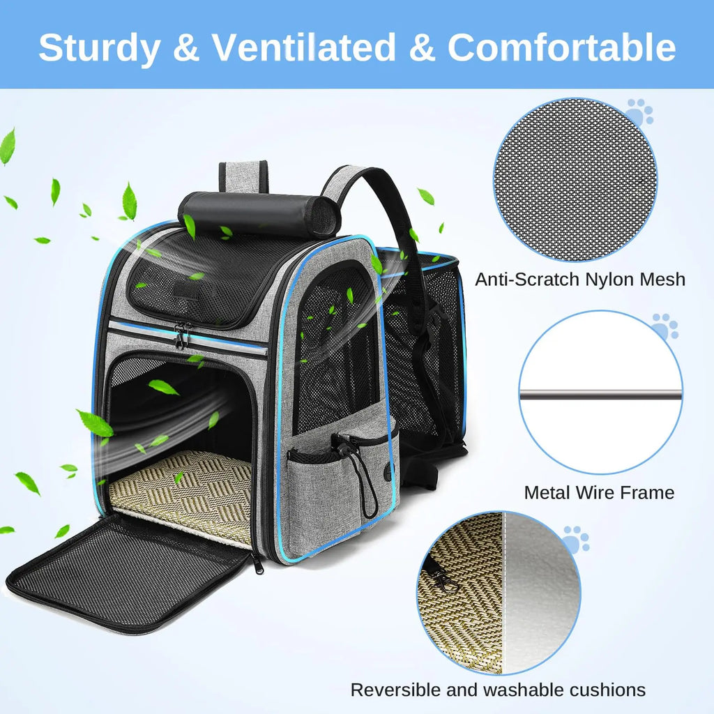 Dogat Pet Backpack Portable  & Breathable Cat/dogs Carrier with Mesh Window Foldable