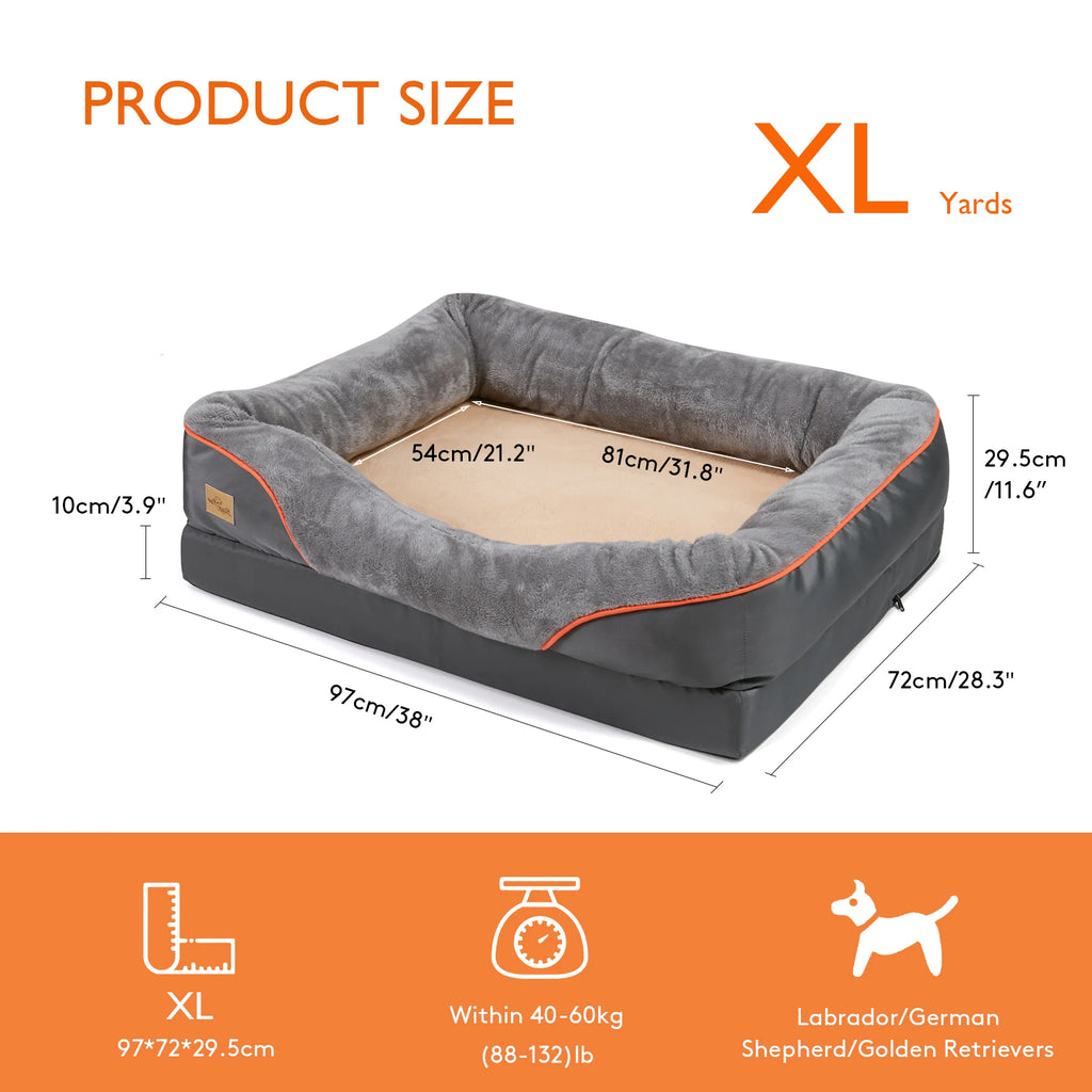 Super soft orthopedic pet bed made of foam, cotton, and a removable cover.