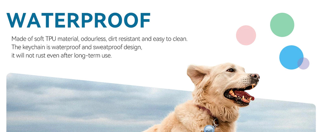 4 Pack for Airtag Holder Waterproof Silicone Protective Case with Keychain Protection Cover for Air Tag Dog Collar Luggage Keys