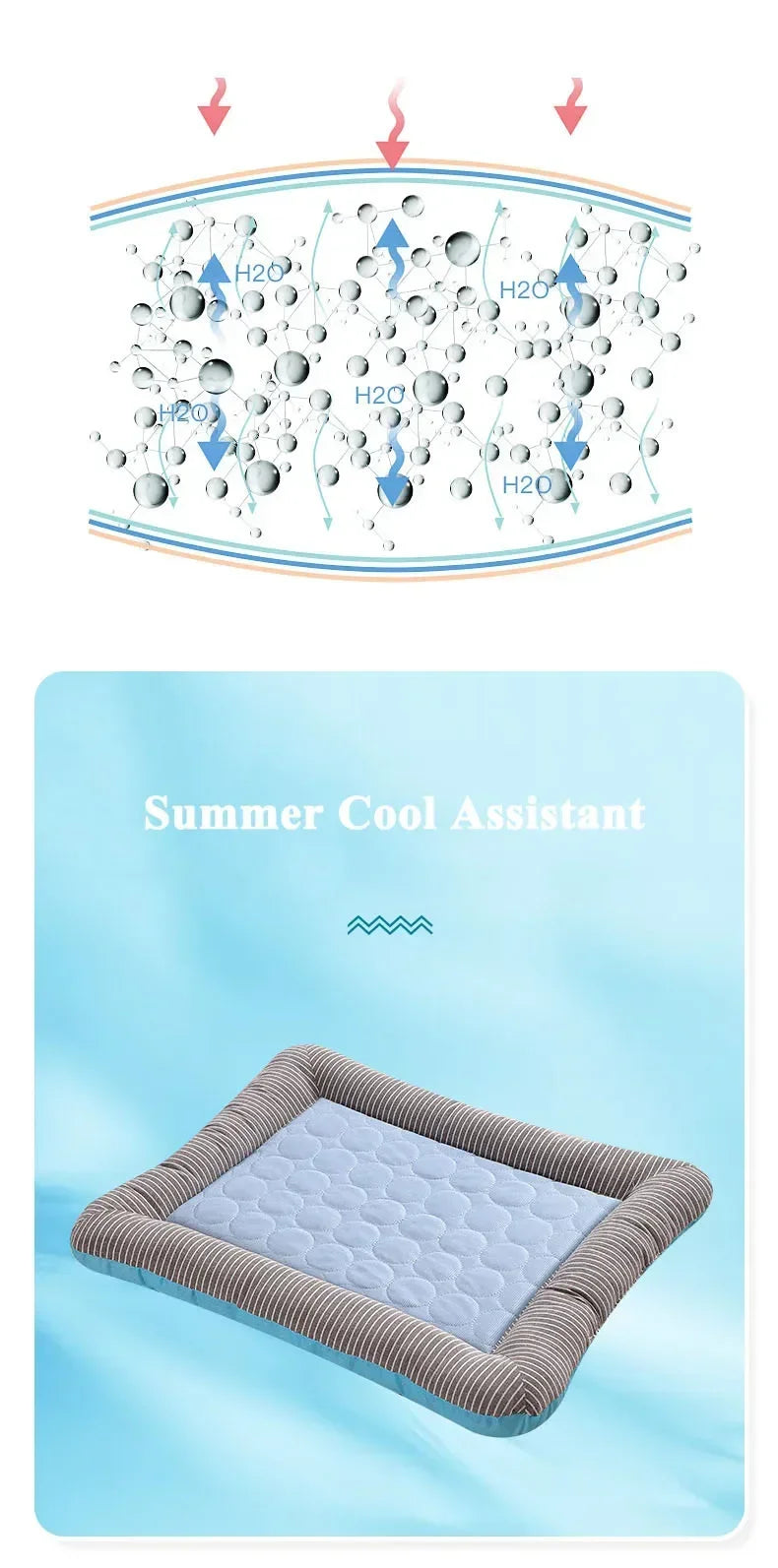 Cooling Pad Bed for Dogs Cats Puppy Kitten Cool Mat Pet Blanket Ice Silk Material Soft for Summer Sleeping Pink Blue Breathable