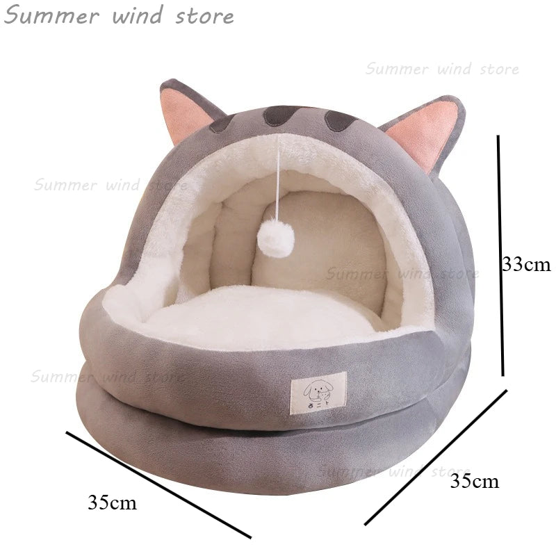 New Cute Mongolian Yurt Pet Nest Home Pet Supplies Semi Closed Panda Nest Fun Cat Playful Autumn and Winter Warm Dog Nest