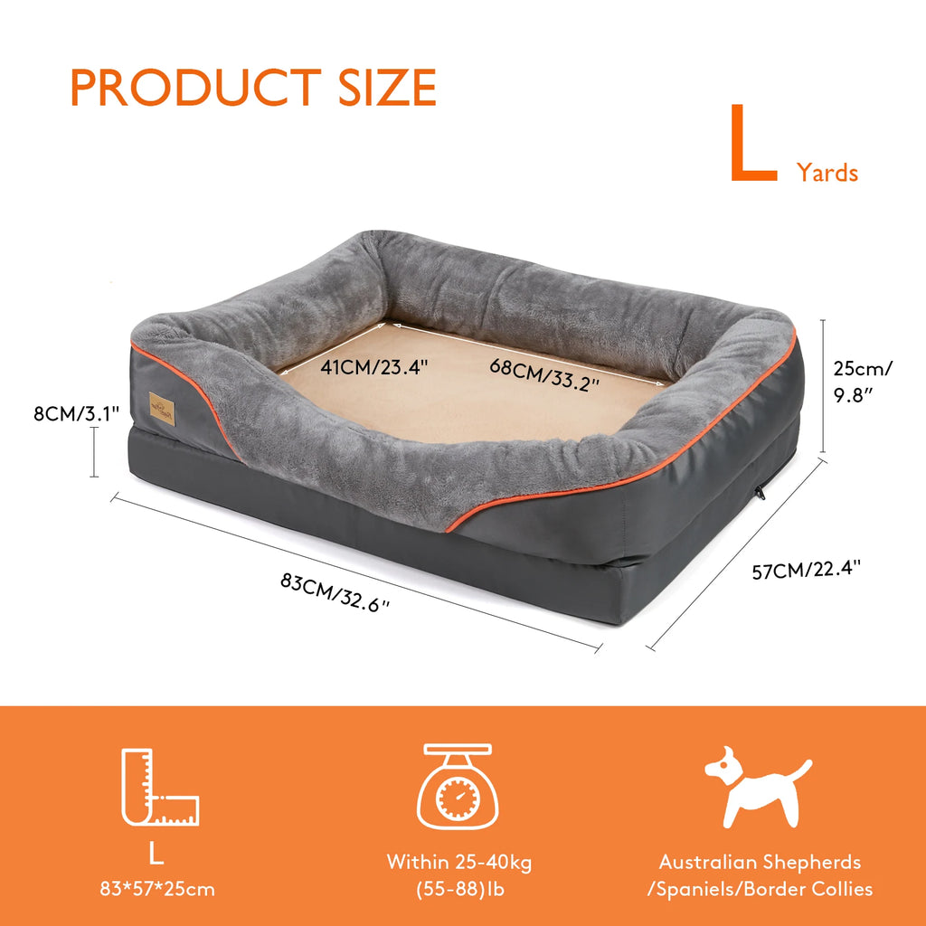 Super soft orthopedic pet bed made of foam, cotton, and a removable cover.