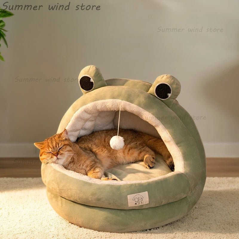 New Cute Mongolian Yurt Pet Nest Home Pet Supplies Semi Closed Panda Nest Fun Cat Playful Autumn and Winter Warm Dog Nest