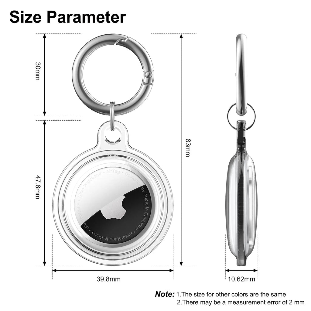 4 Pack for Airtag Holder Waterproof Silicone Protective Case with Keychain Protection Cover for Air Tag Dog Collar Luggage Keys