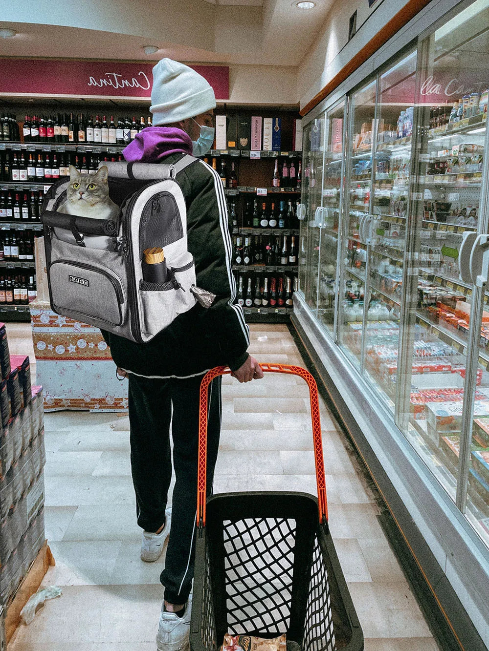 Dog Carrier Bag Pet Double Shoulder Backpack Sturdy Frame Breathable Foldable Dog Double Doors Bag Fits 20 lbs Pets Travel Set