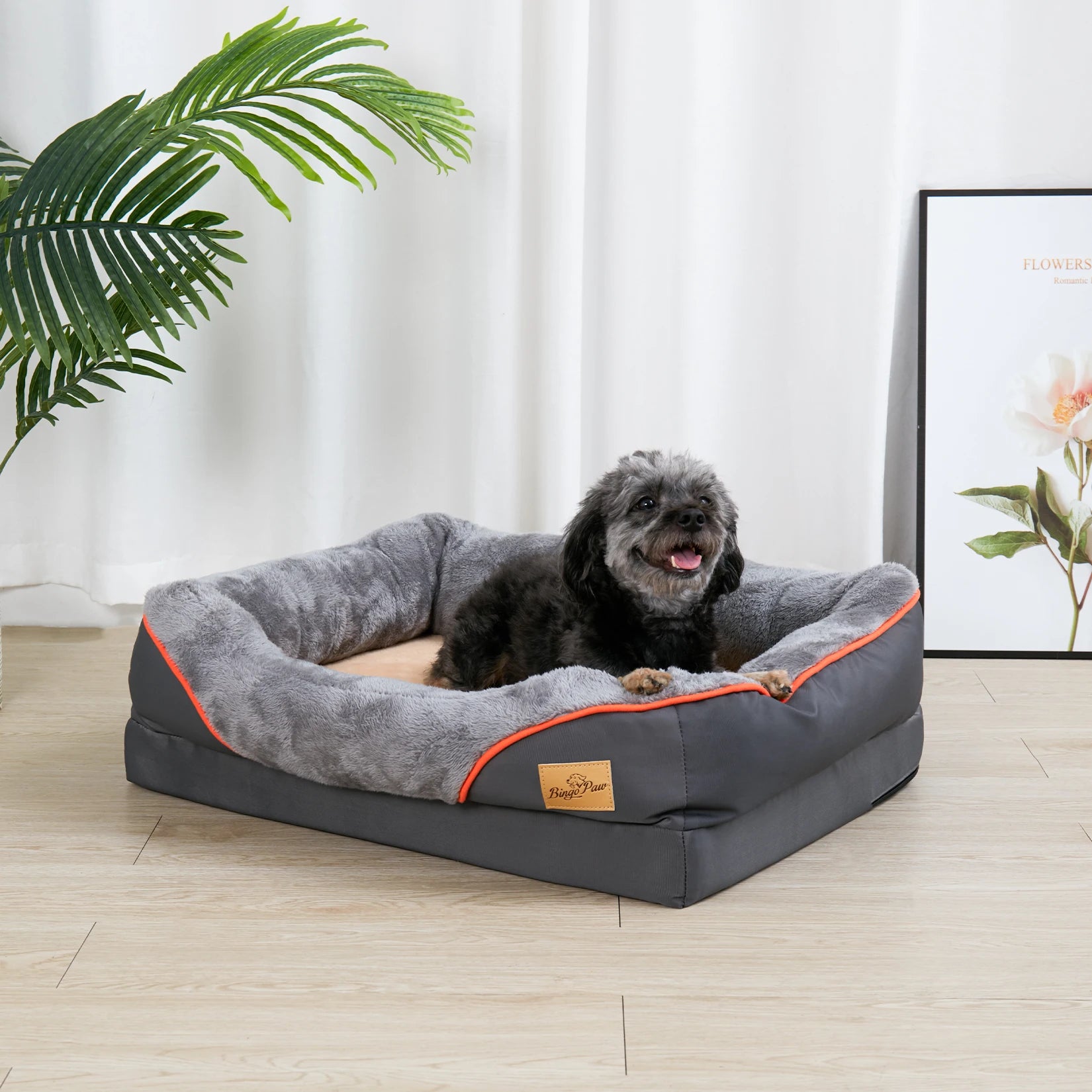 Super soft orthopedic pet bed made of foam, cotton, and a removable cover.