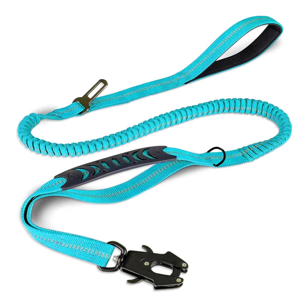 Reflective Shock Absorbing Pet Leashes with Car Seatbelt for Large Dogs