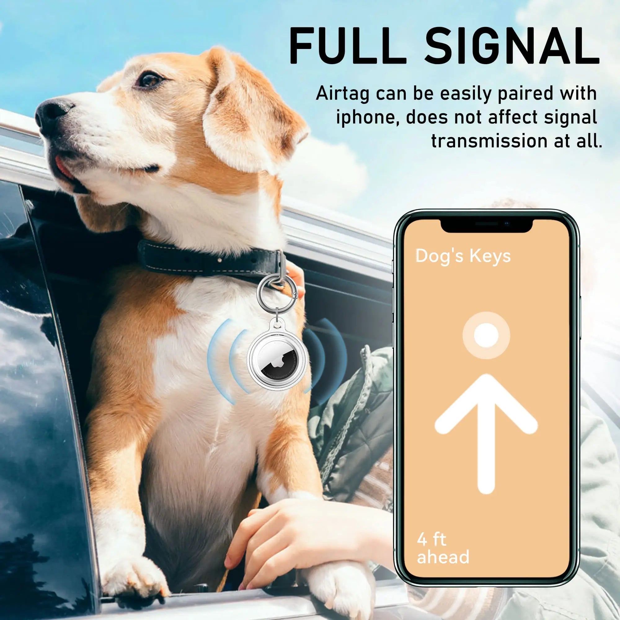 4 Pack for Airtag Holder Waterproof Silicone Protective Case with Keychain Protection Cover for Air Tag Dog Collar Luggage Keys