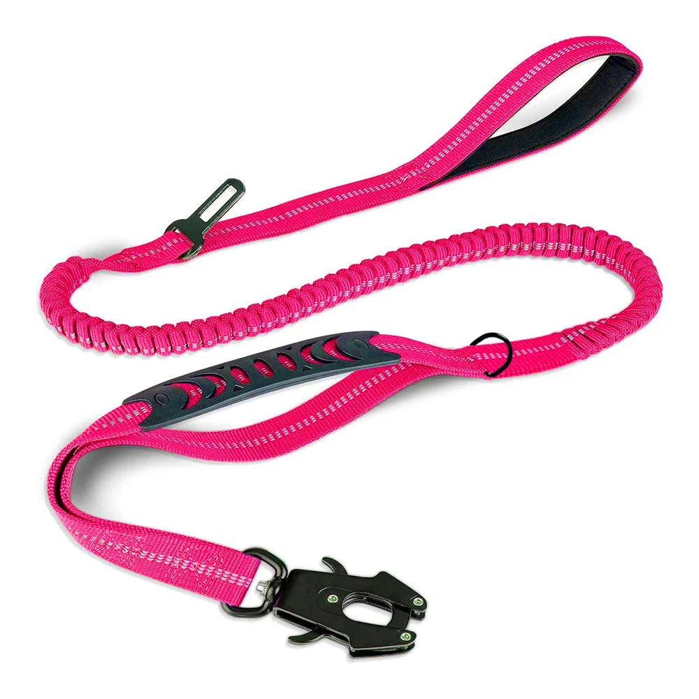 Reflective Shock Absorbing Pet Leashes with Car Seatbelt for Large Dogs