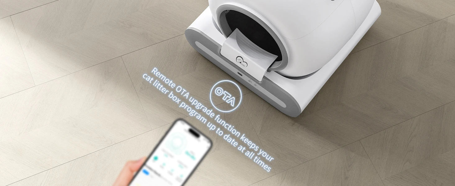 DOEL 65L Self-Cleaning Cat Litter Box App Control, ONLY Supports 2.4G WiFi w/Litter Mat&Trash Bags, Fit for Tofu & Mixed Litter