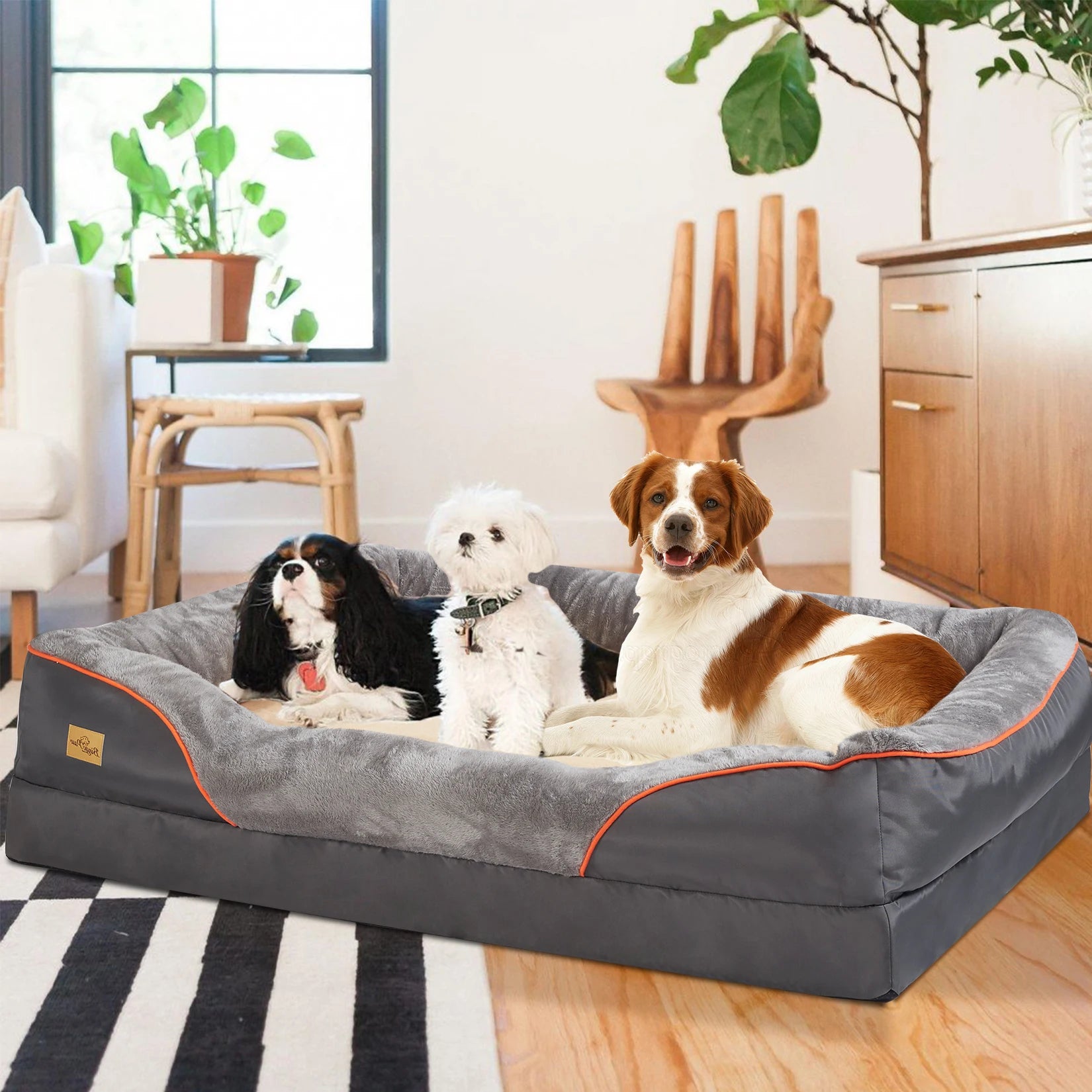 Super soft orthopedic pet bed made of foam, cotton, and a removable cover.