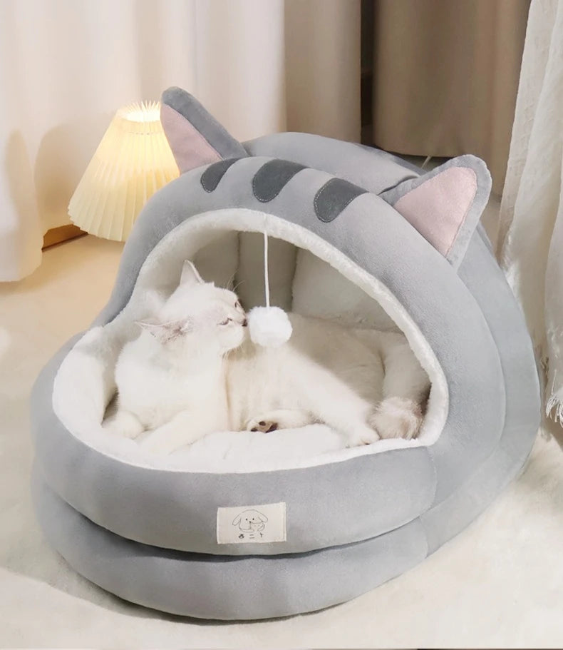 New Cute Mongolian Yurt Pet Nest Home Pet Supplies Semi Closed Panda Nest Fun Cat Playful Autumn and Winter Warm Dog Nest