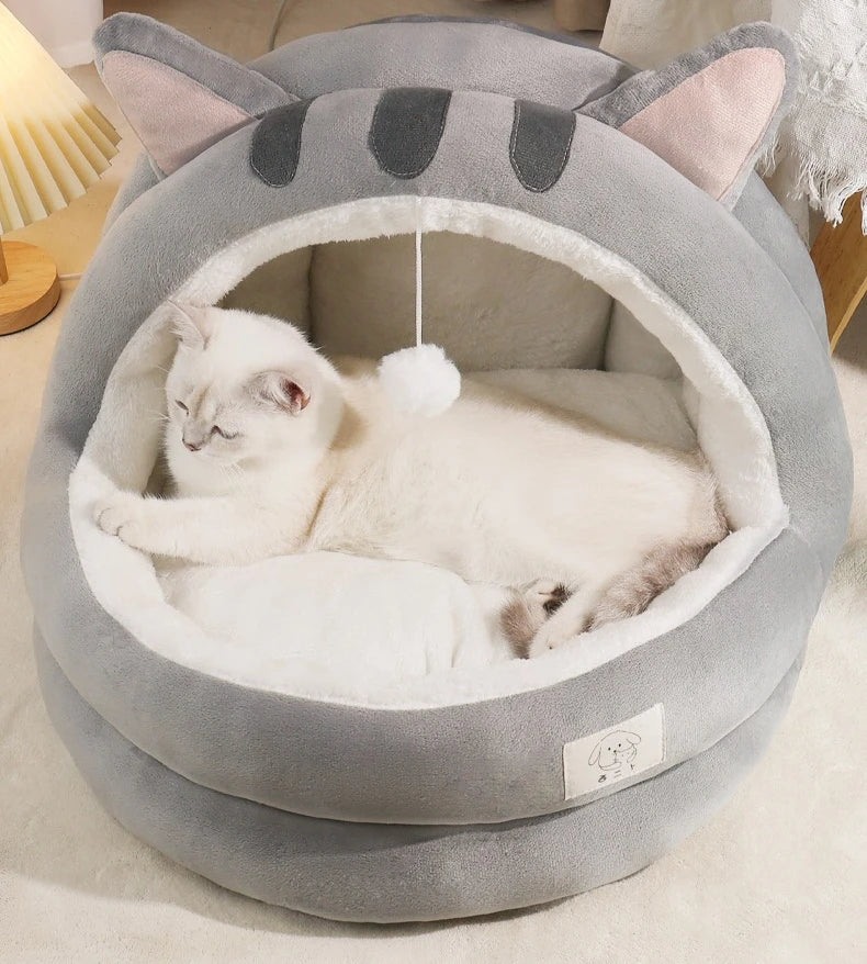 New Cute Mongolian Yurt Pet Nest Home Pet Supplies Semi Closed Panda Nest Fun Cat Playful Autumn and Winter Warm Dog Nest