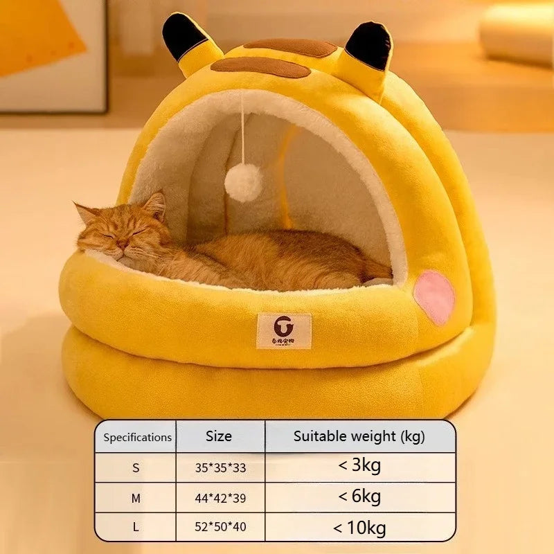 New Cute Mongolian Yurt Pet Nest Home Pet Supplies Semi Closed Panda Nest Fun Cat Playful Autumn and Winter Warm Dog Nest