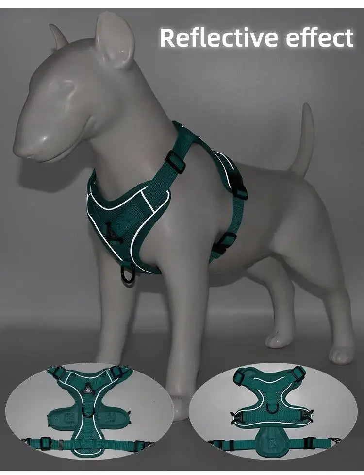 No Pull Dog Harness and Leash Set Adjustable Pet Harness Vest for Small Dogs Cats Reflective Dog Chest Strap Lead Walking