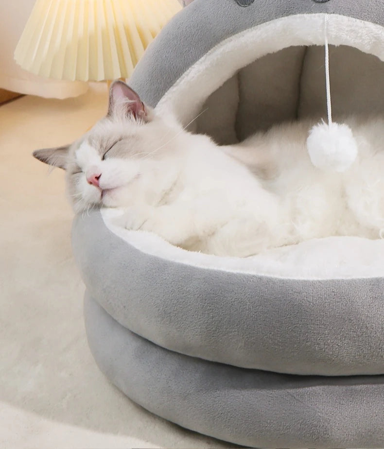 New Cute Mongolian Yurt Pet Nest Home Pet Supplies Semi Closed Panda Nest Fun Cat Playful Autumn and Winter Warm Dog Nest