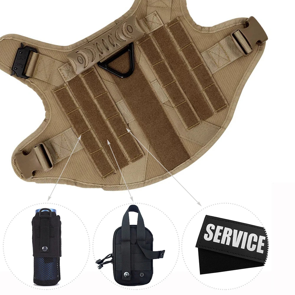 Military Large Dog Harness Training Pet Vest for French Bulldog