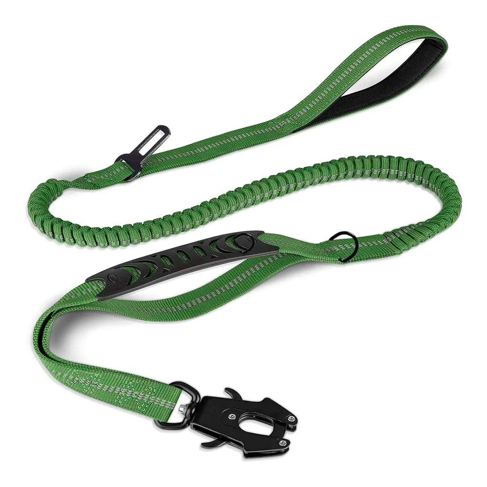 Reflective Shock Absorbing Pet Leashes with Car Seatbelt for Large Dogs
