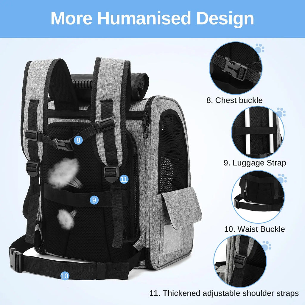 Dogat Pet Backpack Portable  & Breathable Cat/dogs Carrier with Mesh Window Foldable