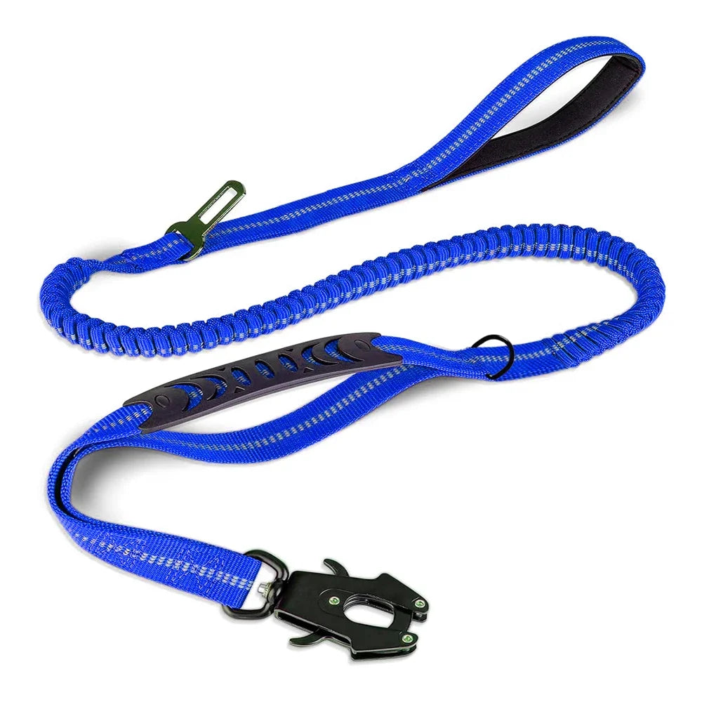 Reflective Shock Absorbing Pet Leashes with Car Seatbelt for Large Dogs