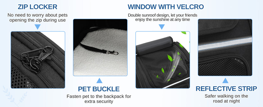 Dogat Pet Backpack Portable  & Breathable Cat/dogs Carrier with Mesh Window Foldable